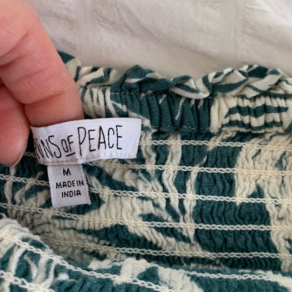 Patrons of Peace Green and White  Smocked Jumpsuit - Picture 8 of 16